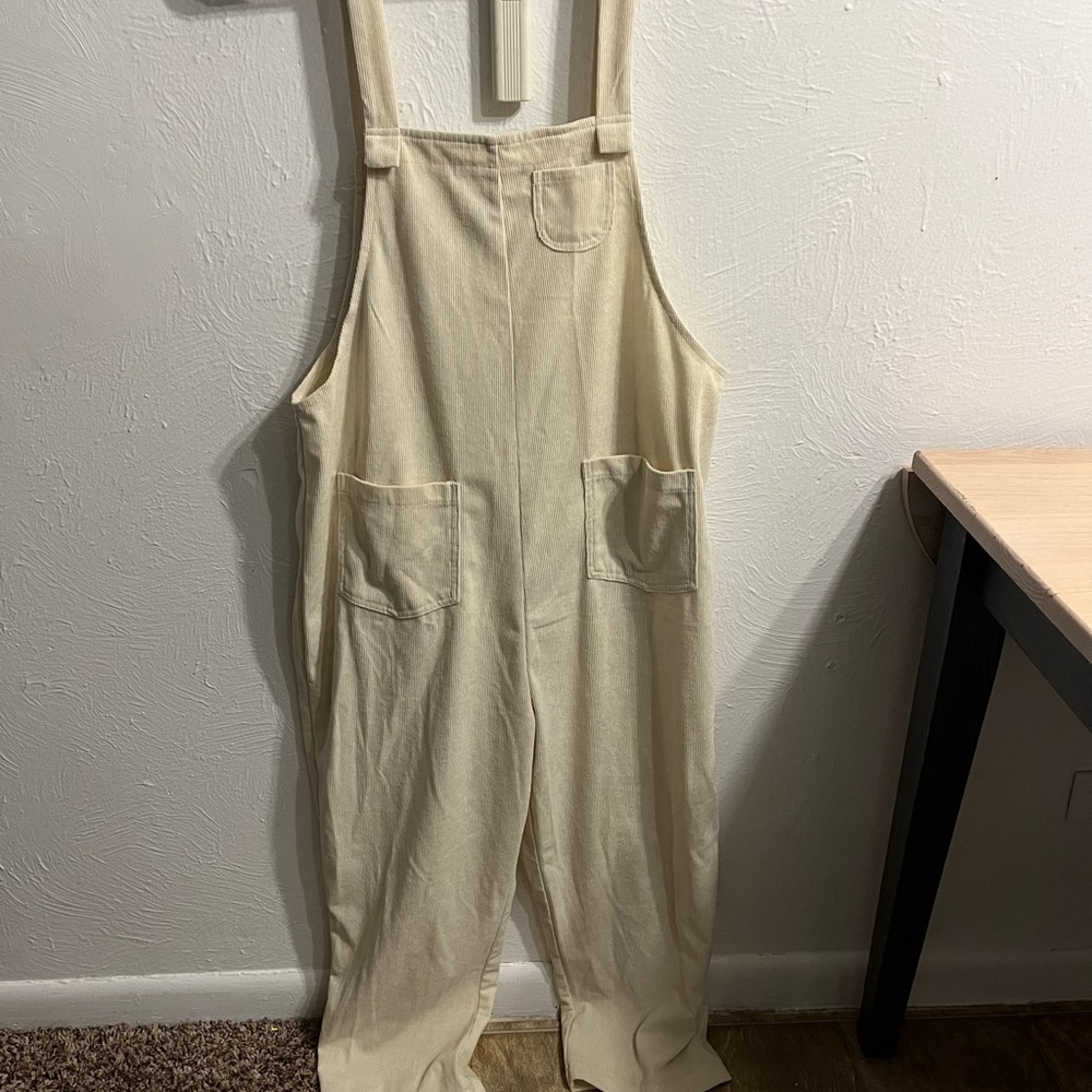 Shein Cream Overalls with Pockets